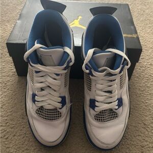 Nike Air Jordan 4 Retro RARE Motorsports Blue White Black Kids 6.5 Y